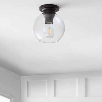 Atlas 7.75" Metal/Glass LED Flush Mount - JONATHAN Y